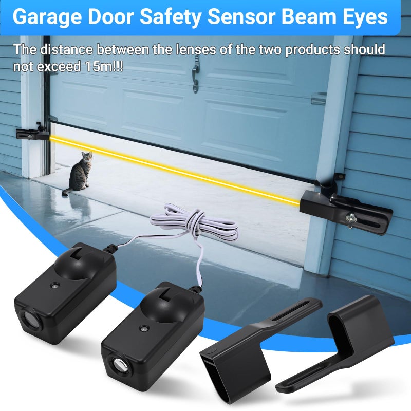 FEITON Garage Door Sensor Beam Eyes with Bracket & Cover, Garage Door Safety Sensor Replacement Parts Compatible with Liftmaster/Sears/Craftsman After 1997 (41A5034, 801CB-P) - Image 3